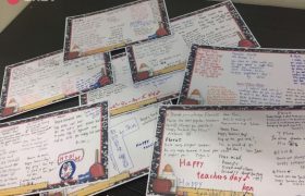 《First English 語言學校》教師節活動，學生寫下滿滿的感謝卡給老師！