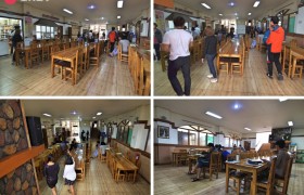 TALK Yangco 校區的學生餐廳位於一樓，乾淨明亮