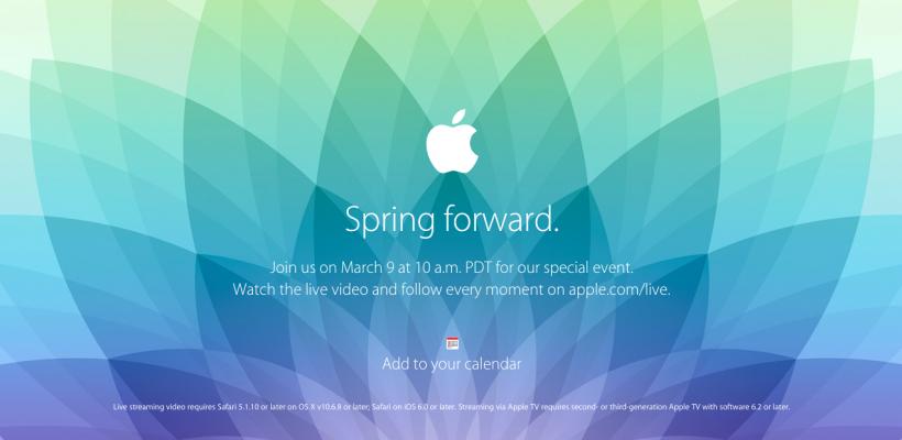 2015 蘋果發表會邀請函上的 “Spring forward” 中文是什麼意思？